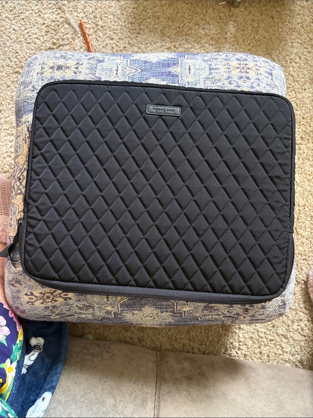 Vera Bradley Black Quilted Laptop Sleeve